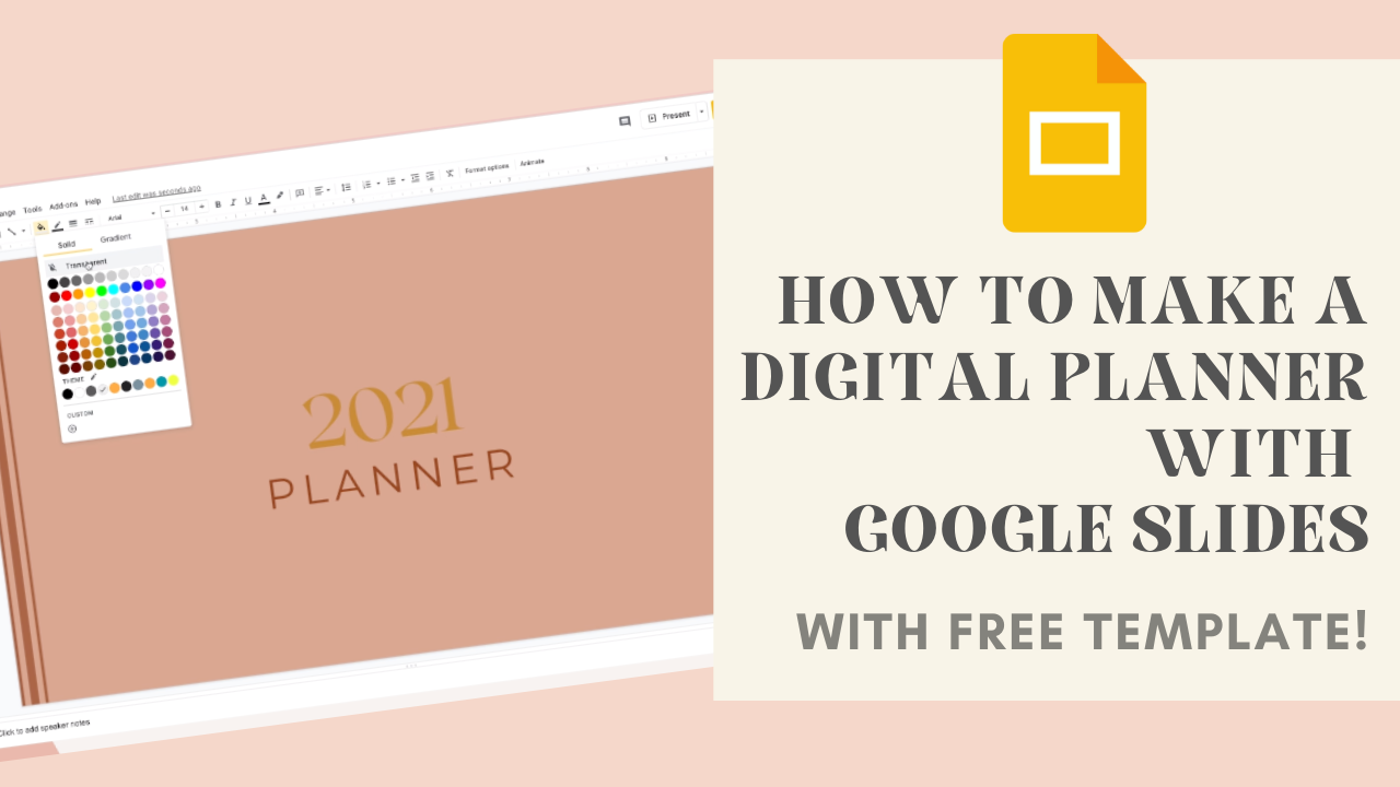 How to make your own digital planner in Google Slides