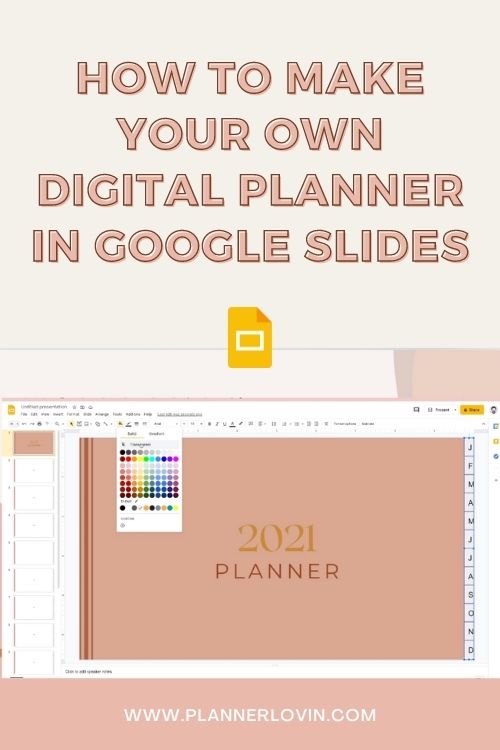 How to make your own digital planner in Google Slides