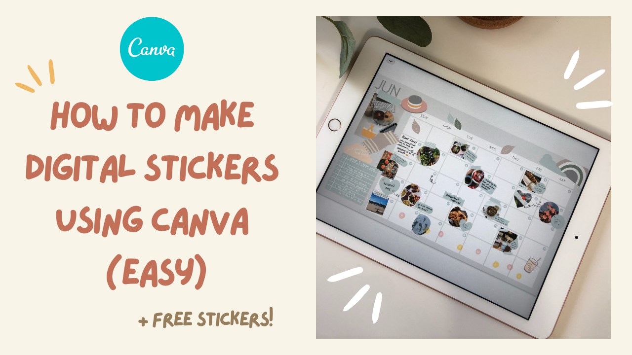 🎬 How to make digital stickers using Canva (easy) + FREE stickers | Canva tutorial