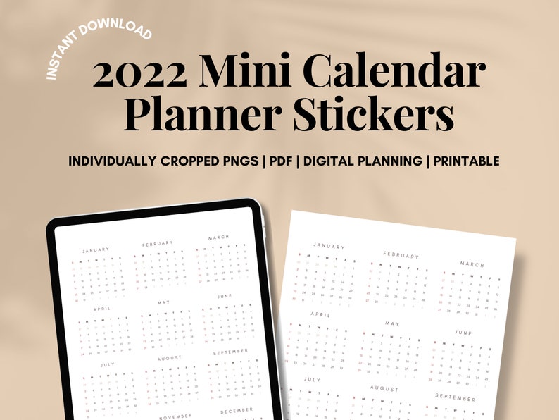 Shop Update | 2022 Mini Calendar Stickers