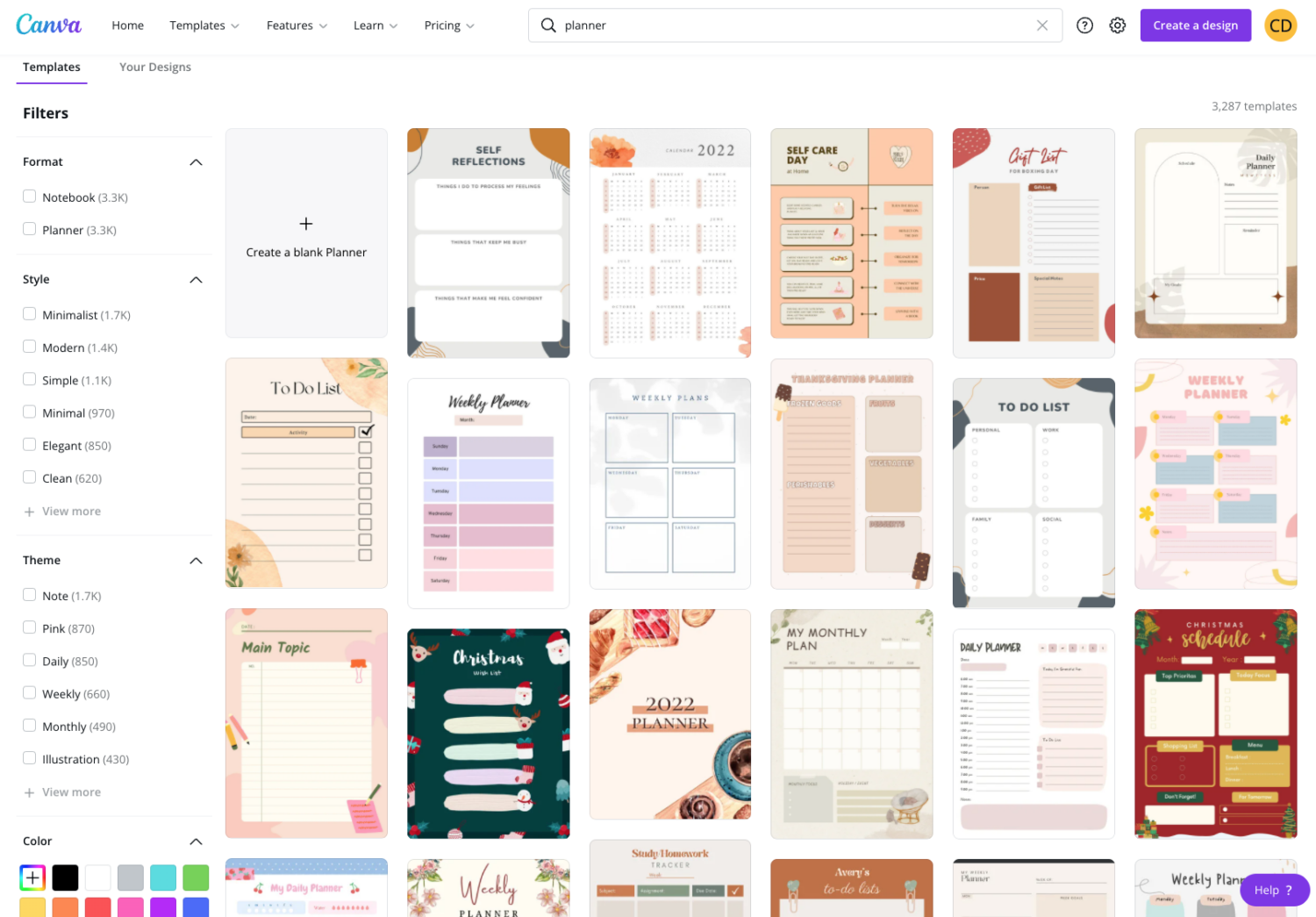 Canva digital planner library