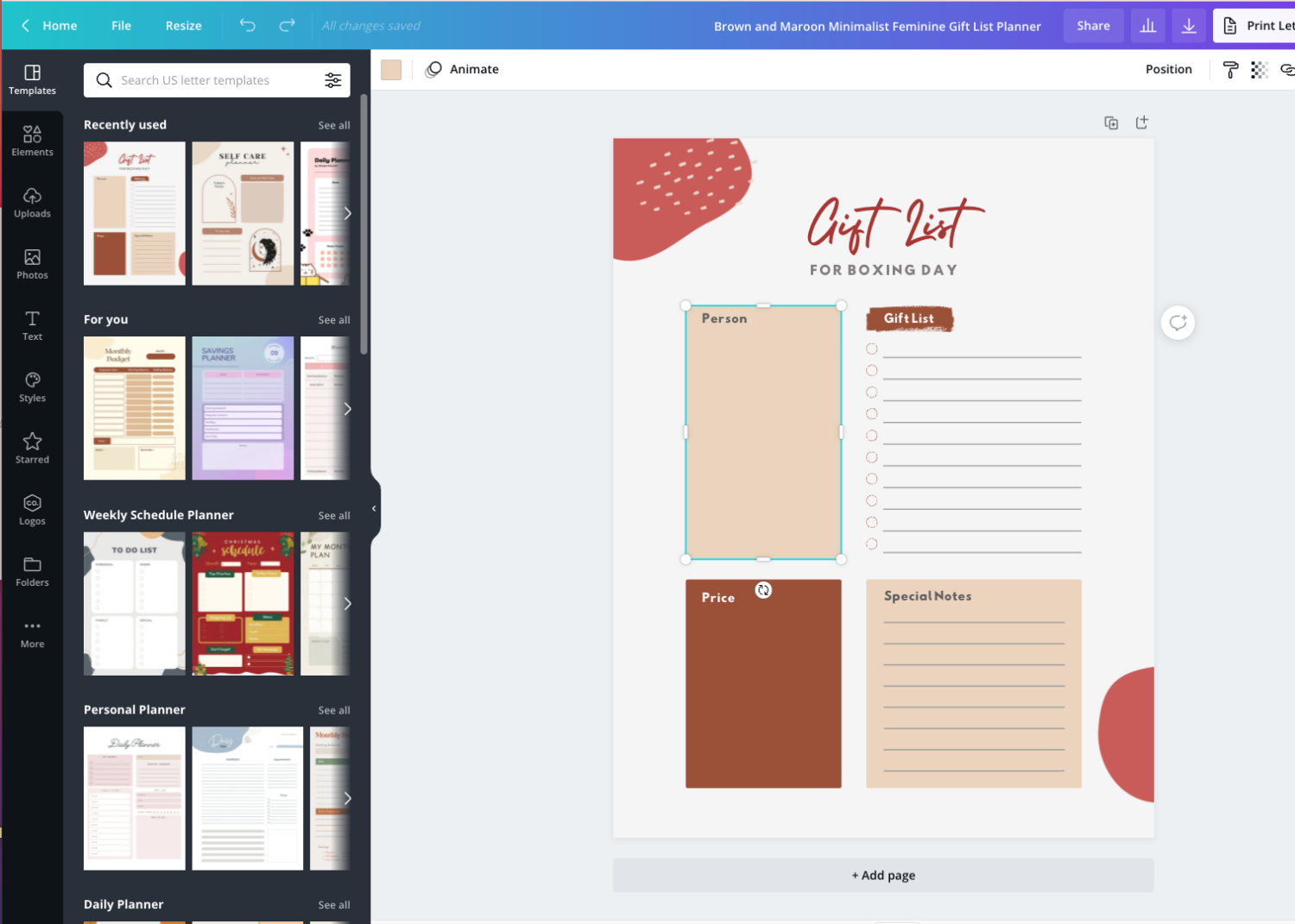 Canva digital planner library