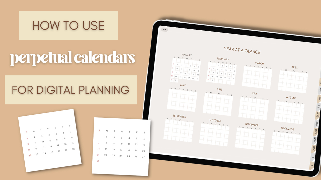 How to use perpetual calendar stickers for digital planner