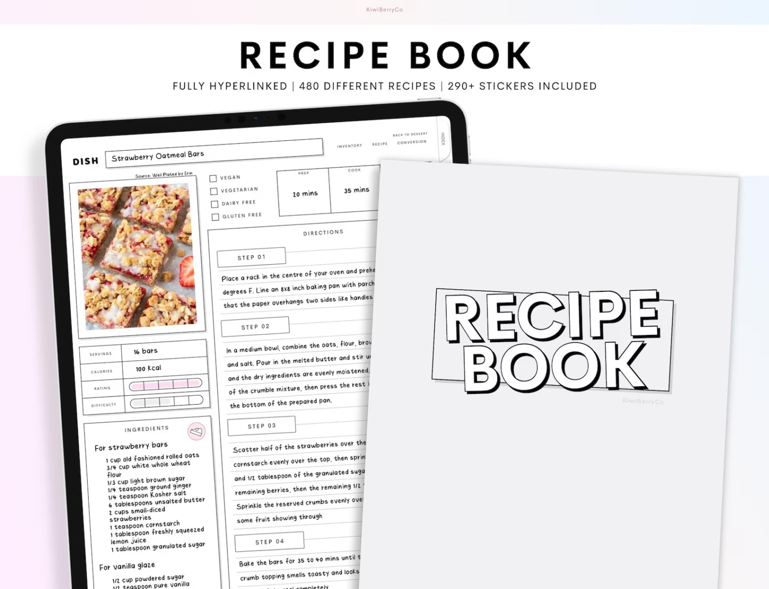 Digital Recipe Book for ipad and tablet