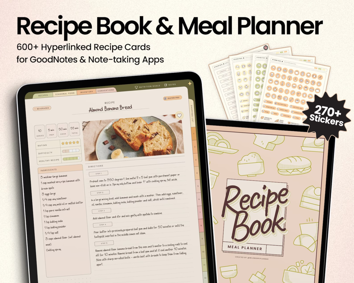 How to use a Digital Recipe Book in Goodnotes  iPad Digital Cookbook for  Beginners 