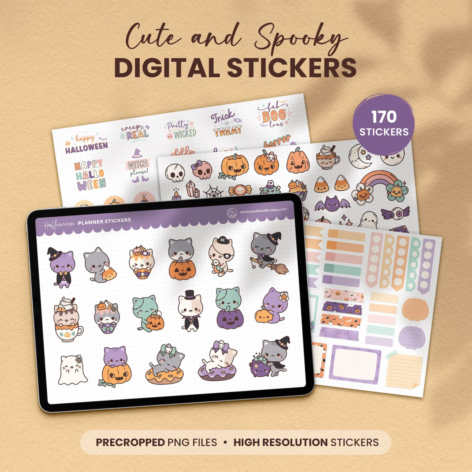 Halloween Planner Sticker Book Digital Planner Stickers [DOWNLOAD]