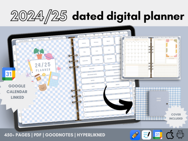 2024/2025 Dated midyear digital planner, MONDAY start