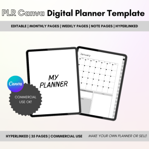 Canva Digital Planner Template | PLR, Commercial Use